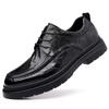 Fashion Genuine Leather Lace Up Luxury Shoes Black Dress Shoes Gentleman Oxford Shoes with Thick Soles for Men Shoes Mens Casual Shoes
