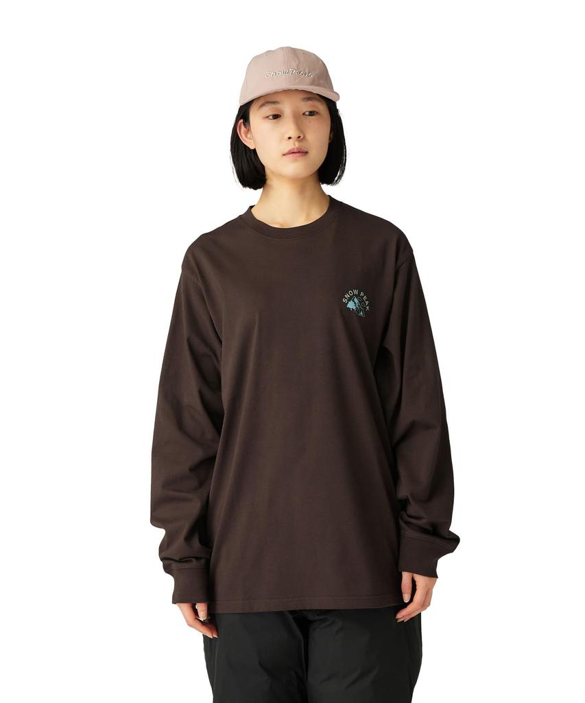 Snow Peak Living With Nature Short Sleeve and Dark Size XL L/S T-Shirt TS-25AU009, T-Shirt, Men's Women's, Brown,