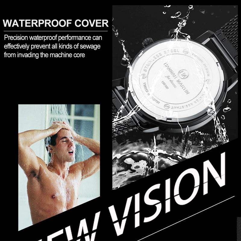 Мужские часы, модные брендовые многофункциональные сетчатые деловые водонепроницаемые наручные часы с маленьким циферблатом Relogio Masculino