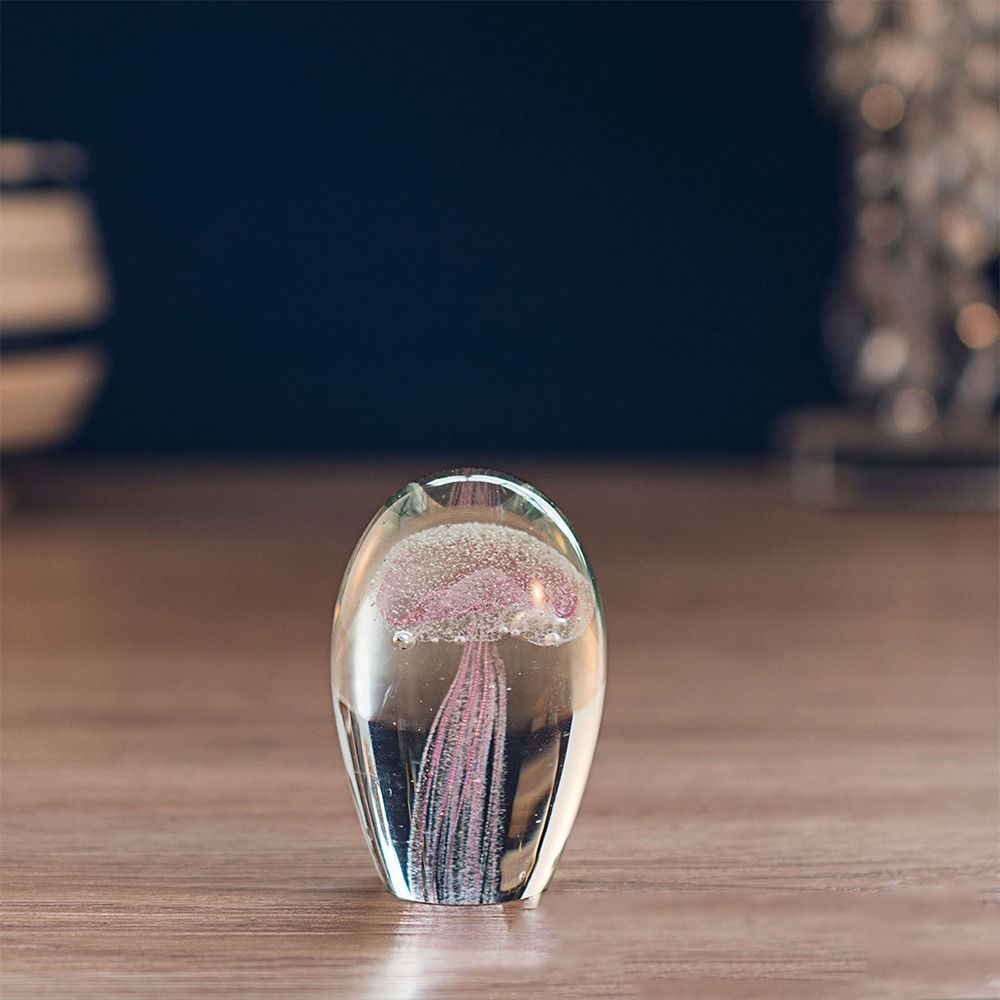 Mini Crystal Jellyfish Figurines Glass Craft Desktop Jellyfish Ornament  Table Decoration
