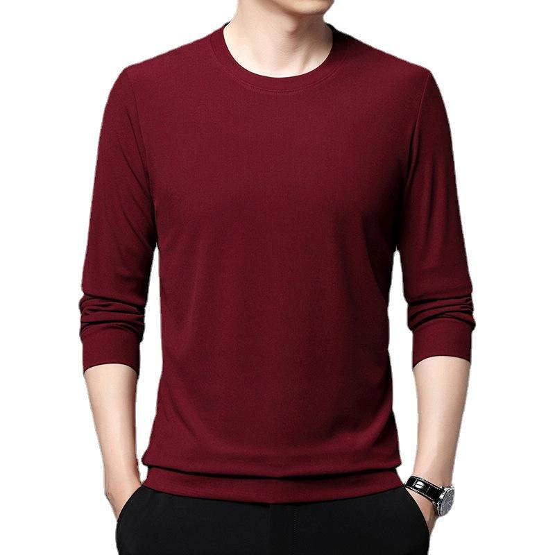 Мужская толстовка, новинка весны, тонкая мужская футболка с круглым вырезом и длинными рукавами для молодежи и среднего возраста, повседневная свободная рубашка