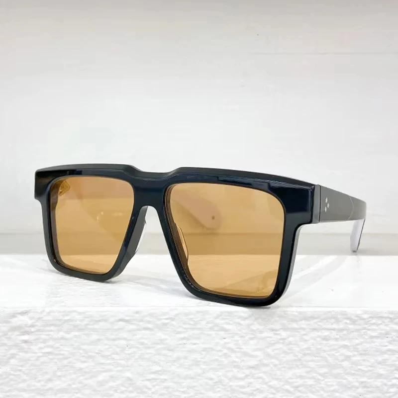 Большие квадратные дизайнерские японские солнцезащитные очки, классические уличные мужские очки из ацетата Uv400 с футляром
