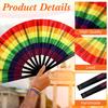 1 Set Folding Fan Easy Open LGBT Pride Rainbow Fan Portable Cooling Hand Fan for Festivals Dance Parties Events