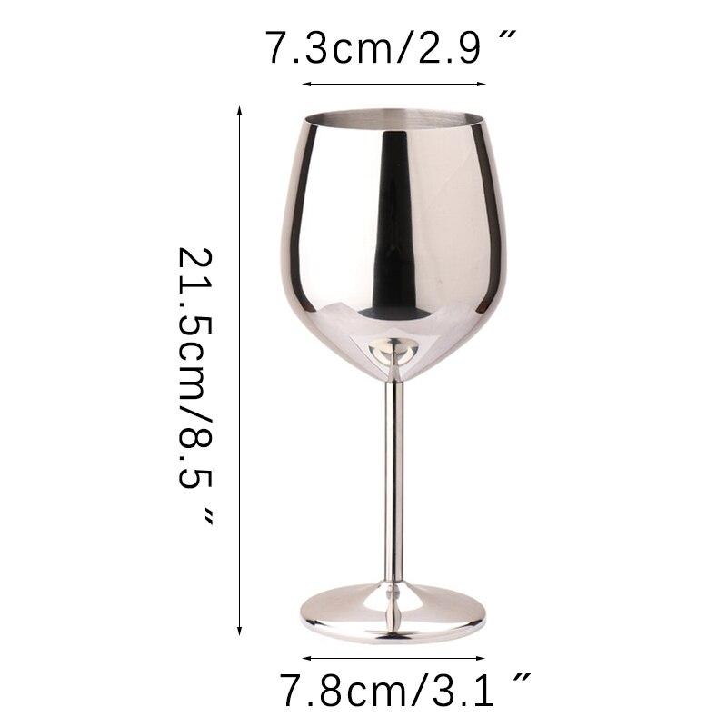 Stainless Steel Goblet Wine Glass Juice Drink Goblet Shatterproof Party Barware Large-Capacity Goblet Bar Accessories