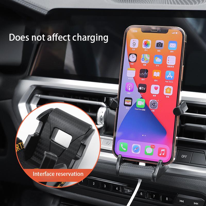 Carbon Fiber Pattern Phone Bracket Universal Car Mount Racing For Seat Style Air Vent Holder For Different Phone Models GPS