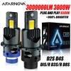 Светодиодная фара для автомобиля D2S D4S, ксеноновая лампа D2R D4R, автомобильный свет, высокая мощность, 9570 CSP чип, 3000 Вт, 1:1 Лампа Turbo 6000K Белая Plug and Play