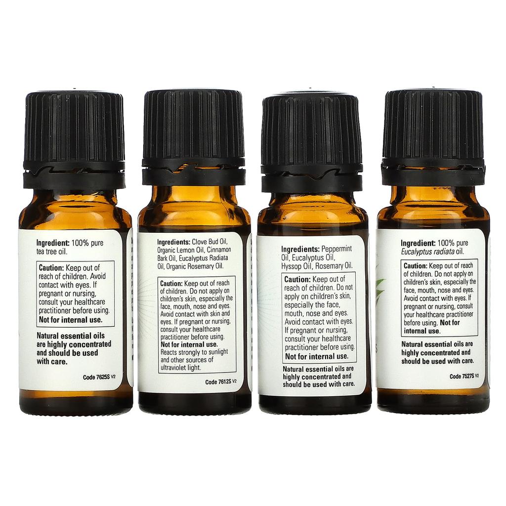 Solutions, Seasonal Change, Balancing Essential Oil Kit, 4 Bottles, 1/3 Fl Oz. 10 Ml Each