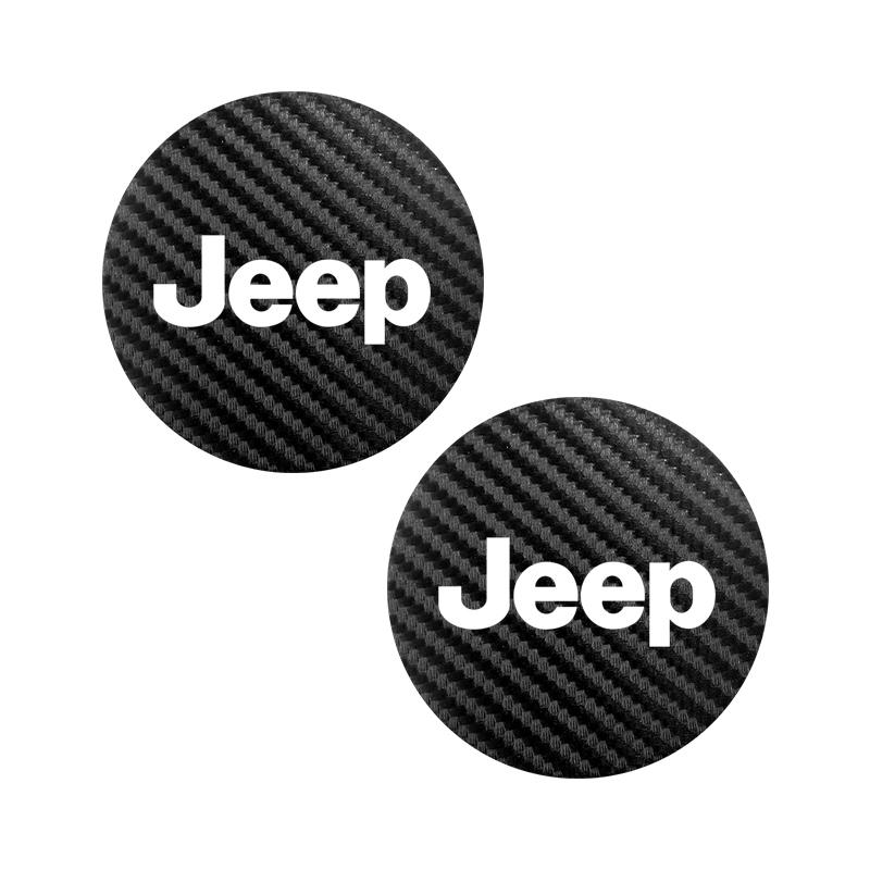 CZY2 2PCS Car Cup Slot Non-Slip Mat Auto Accessories For Jeep Grand Cherokee Wrangler JK Gladiator Compass Renegade Patriot Liberty