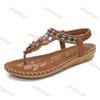 Fashion Large Size Women's Roman Shoes Summer New Lightweight Comfortable Soft Sole Beach Shoes Fashion Rhinestone Non Slip Casual Flats