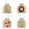 Кухонный фартук с алфавитным узором, льняной фартук без рукавов, детский нагрудник, фартук для приготовления пищи, выпечки, барбекю, инструменты для бытовой уборки 47X38CM 68X55CM