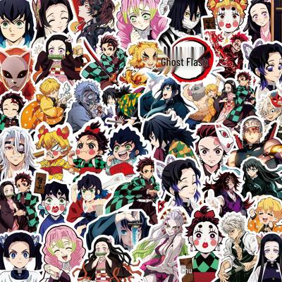 Персонажи манги «Клинок, рассекающий демонов» Черно-белые наклейки - Украсьте Тандзиро, Томиокой, Нэдзуко, Синобу Мобильный DIY