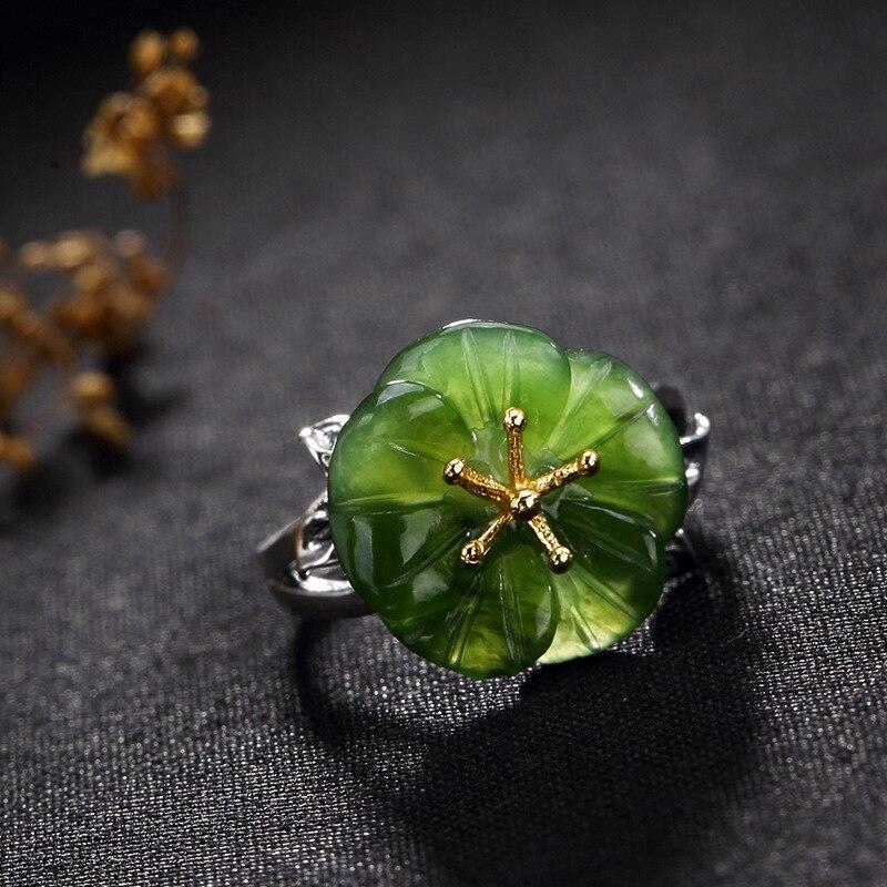 Кольцо из стерлингового серебра 925 пробы с позолоченной антикварной мозаикой Mei Flower lady, открытое кольцо