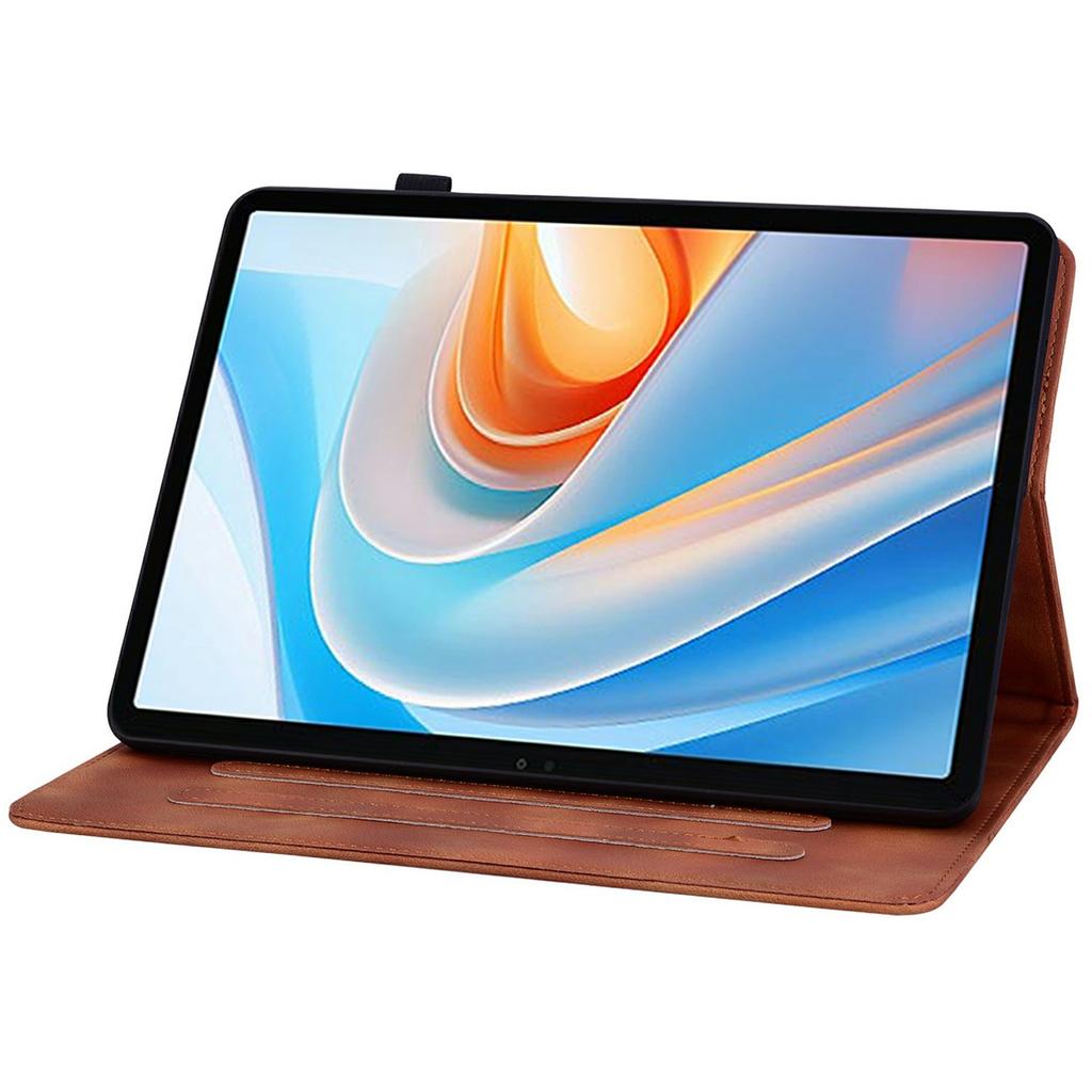 For itel Vistatab 30 Case Lily Flower Imprint Card Slots Leather Tablet Cover