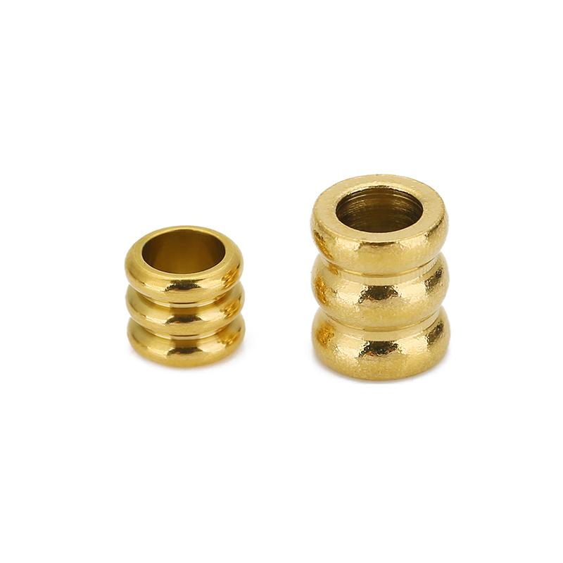 20pcs Dia 6mm 7mm PVD Stainless Steel Spacer Beads Never Fade Necklace Big Hole Beads For DIY Jewelry Making Bracelet Findings
