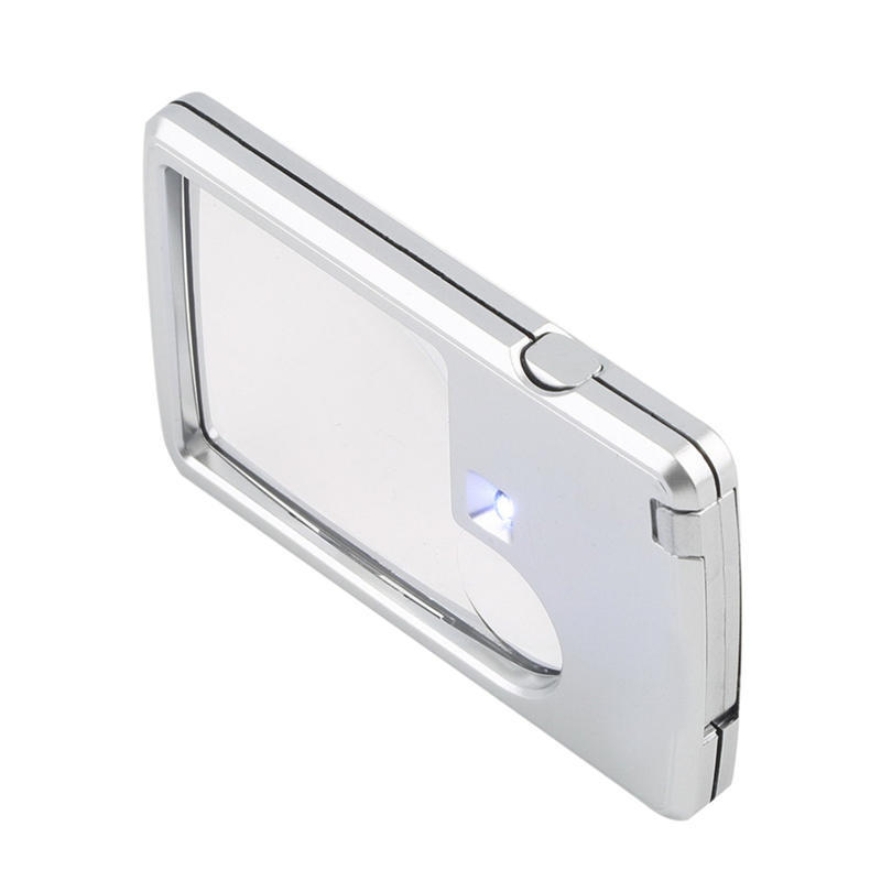 3X 6X светодиодная лупа для ювелирных изделий, лупа для кредитных карт, увеличительное стекло