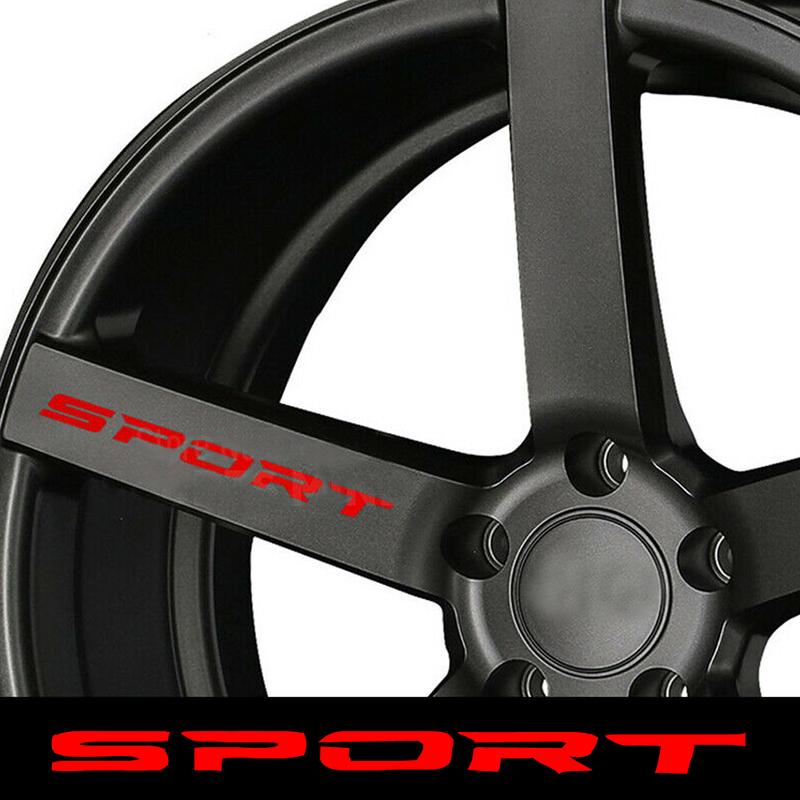 4 шт. Креативная гоночная буква SPORT Наклейка на Автомобиль Диски Колеса ПЭТ Наклейка Водонепроницаемая Стайлинг Автомобиля Украшение Авто Аксессуары