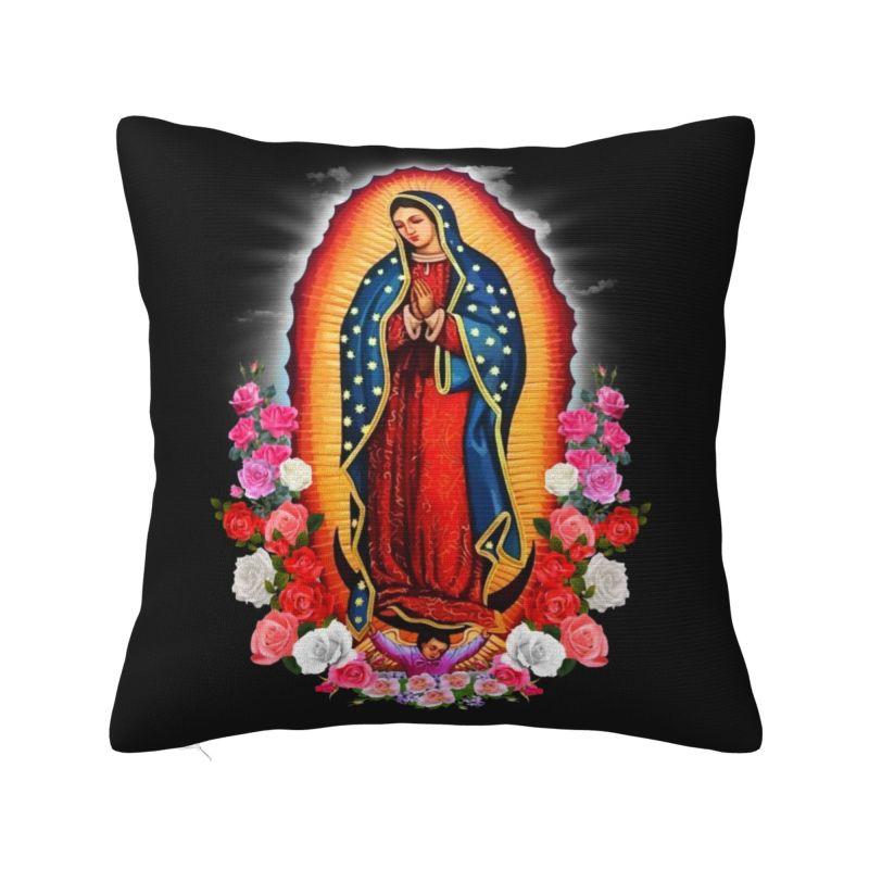 The Virgin Mary Modern Throw Pillow Covers Decoration Christian Mexico Mexican Chair Cushion