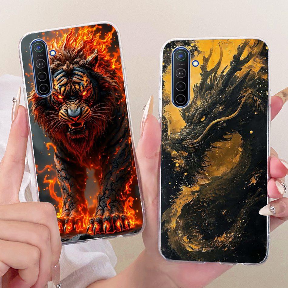 For Realme XT X2 X2Pro Cool Dragon Tiger Pattern Phone Case For RealmeX2 Pro X 2 XT Soft Silicone TPU Cases