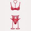 "Women's Lace Crotchless Lingerie Set with Garter Belt - European & American Style"
