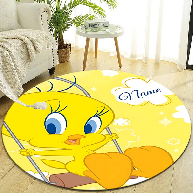 Personalized T-Tweety Round Chair Office Rug - Perfect for Mat, Office Chair & More - Ideal Gift for Birthdays and Holidays