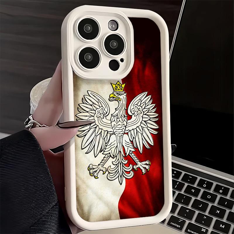 Чехол для телефона iPhone 17 Air 16E 15 16 Pro Max Флаг Польши Белый Красный Чехол 14 Plus 13 12 Mini Мягкий Силиконовый Fundas