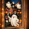 Cute Witch Bat Decals Halloween Static Window Clings, Glass Stickers with Ghost Cat Spooky Theme Party Supplies Patterns, Reusable Holiday for