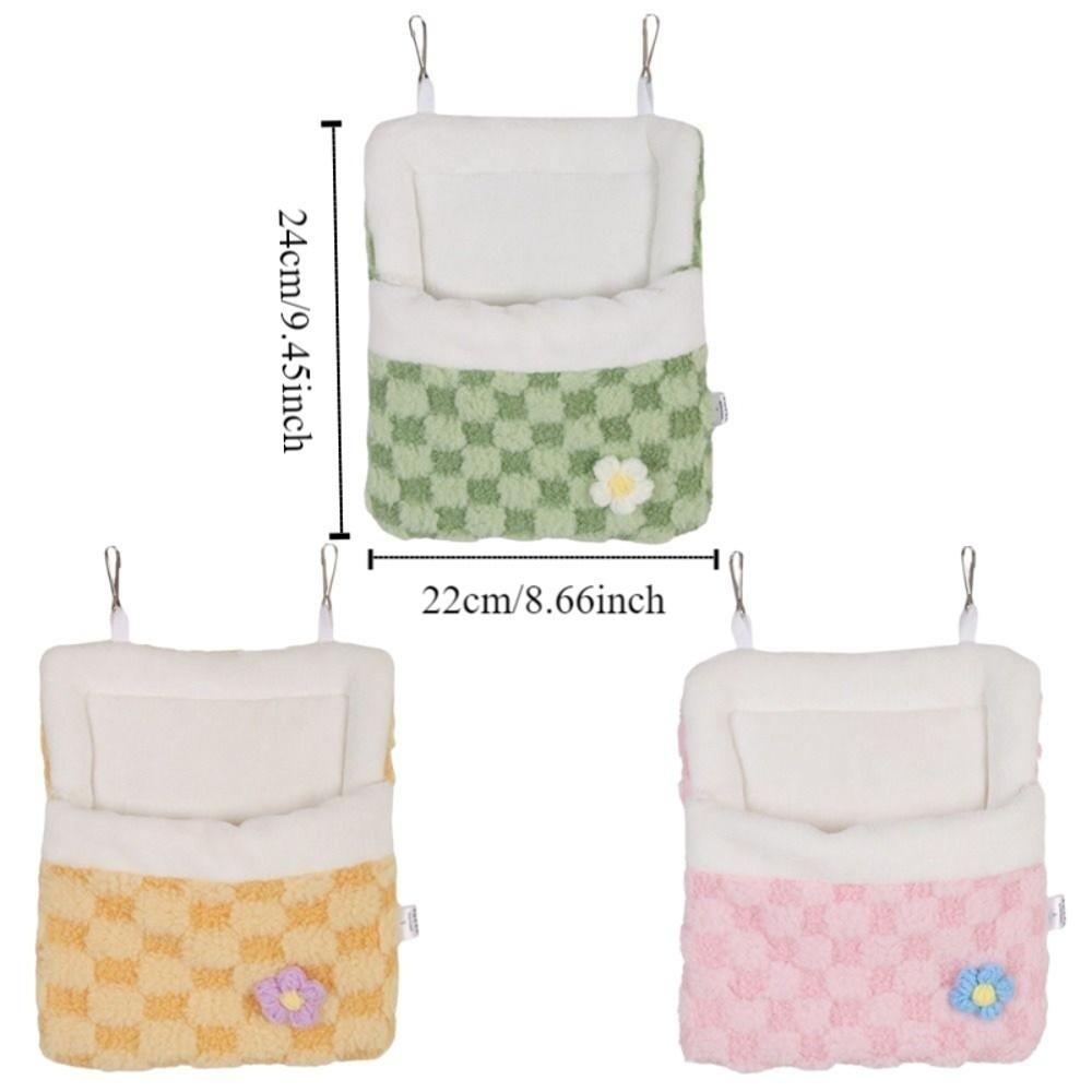 Warm Pet Swing Bag Velvet Sugar Glider Hanging Hammock Guinea Pig Bed Hamster Plush Hammock Winter