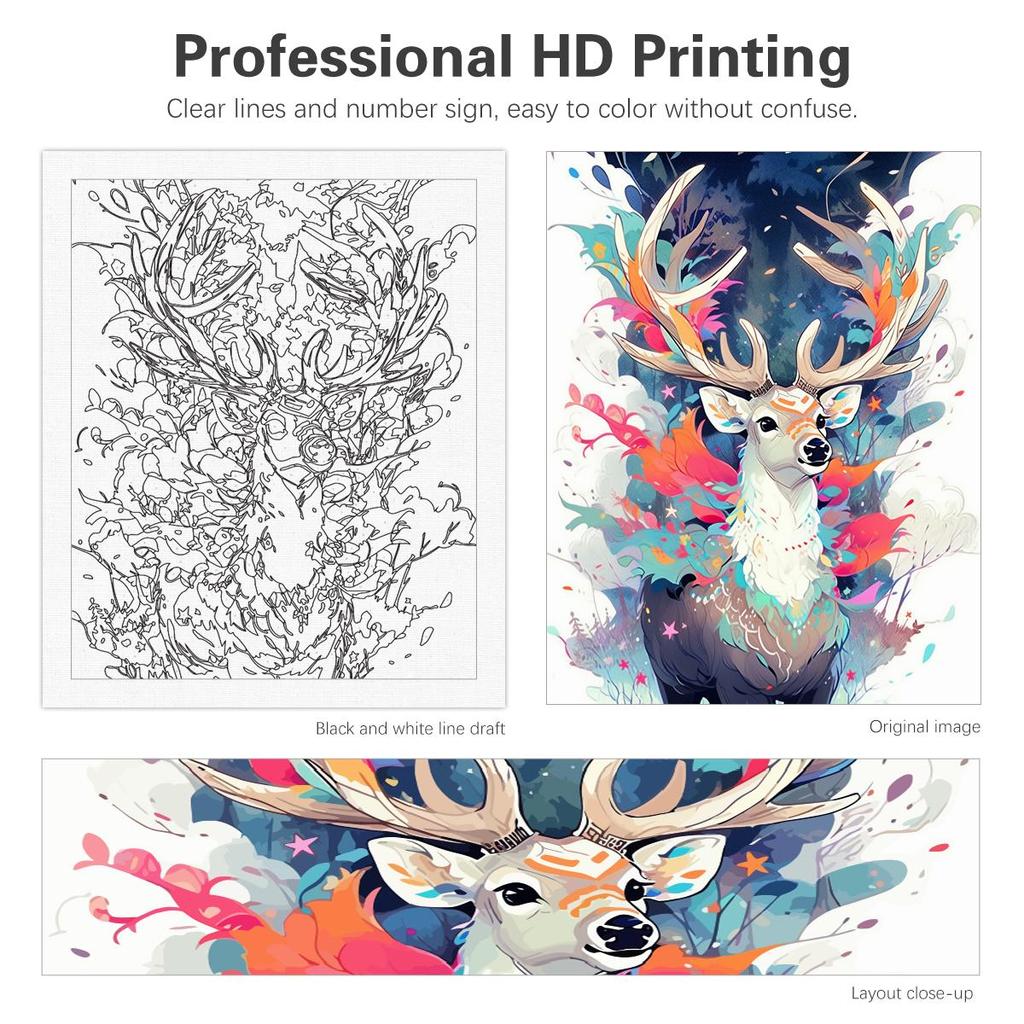 Рамка для рисования по номерам для взрослых, декоративные картины с оленями и животными, рисунок по номерам, домашний декор, уникальный подарок 40x50 см