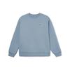 Li Ning Fitness Series Logo Print Solid Color Loose Round Neck Pullover Sweatshirt Women Sweatshirt Mist-Blue AWDR874-7