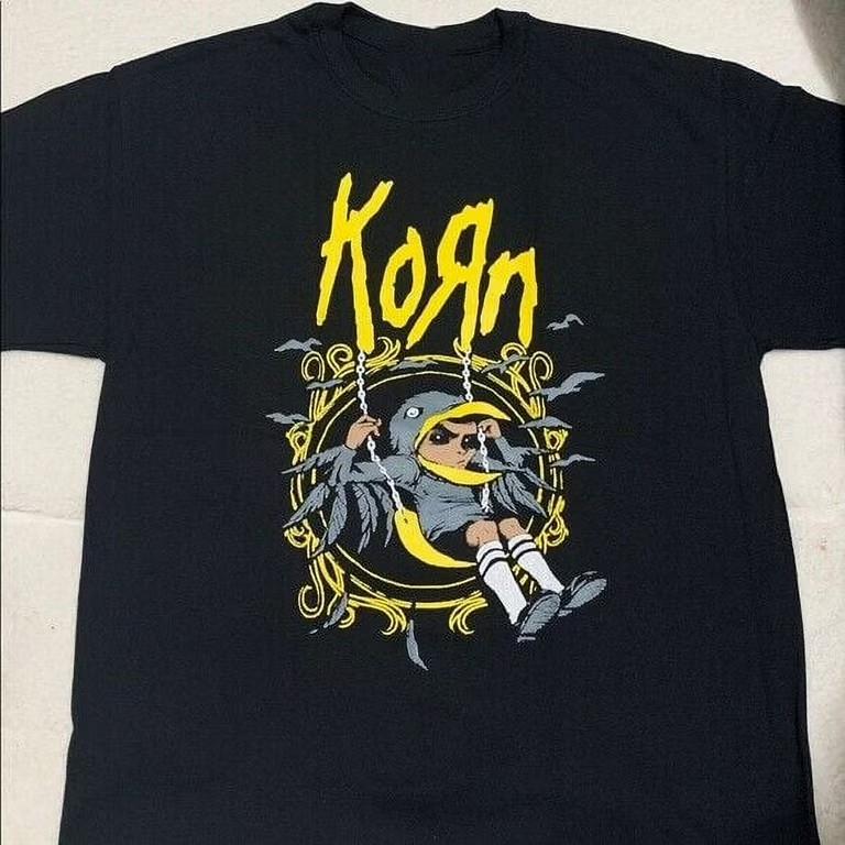 Коллекция Korn Музыкальная группа Короткий рукав Хлопок Черный Все размеры Футболка BT170 Унисекс Футболка