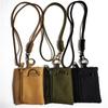 Casual Oxford Cloth Hanging Neck Mini Coin Card Holder Zipper Pouch Men and Women Ins Key Small Bag with Lanyard