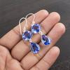 Танзанит Серьги с драгоценными камнями ручной работы, Серьги из стерлингового серебра 925 пробы, Антикварные украшения, Серьги для подарка на помолвку