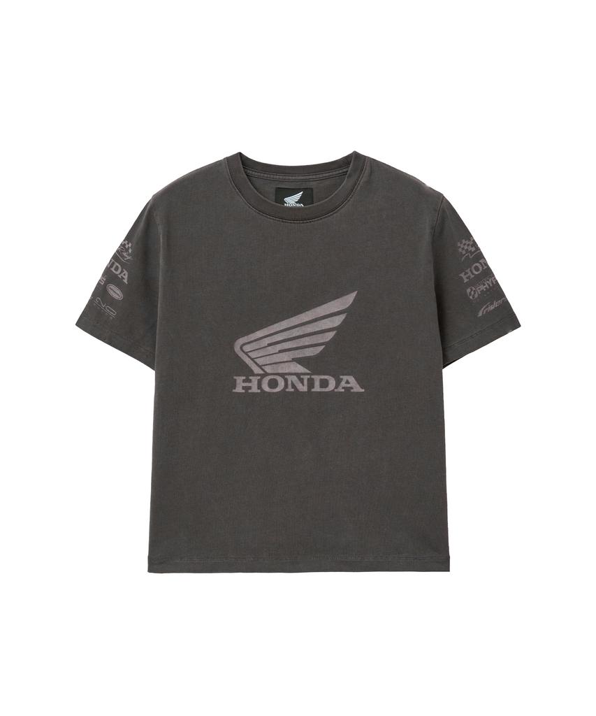 PHYPS MOTORCYCLE Womens Wing Collect Logo Short Sleeve Pigment Charcoal