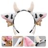 Frcolor плюшевая корова повязка на голову бант колокольчик коровье ухо рог обруч для волос фестиваль сценическое представление животное косплей украшение сувениры для вечеринки