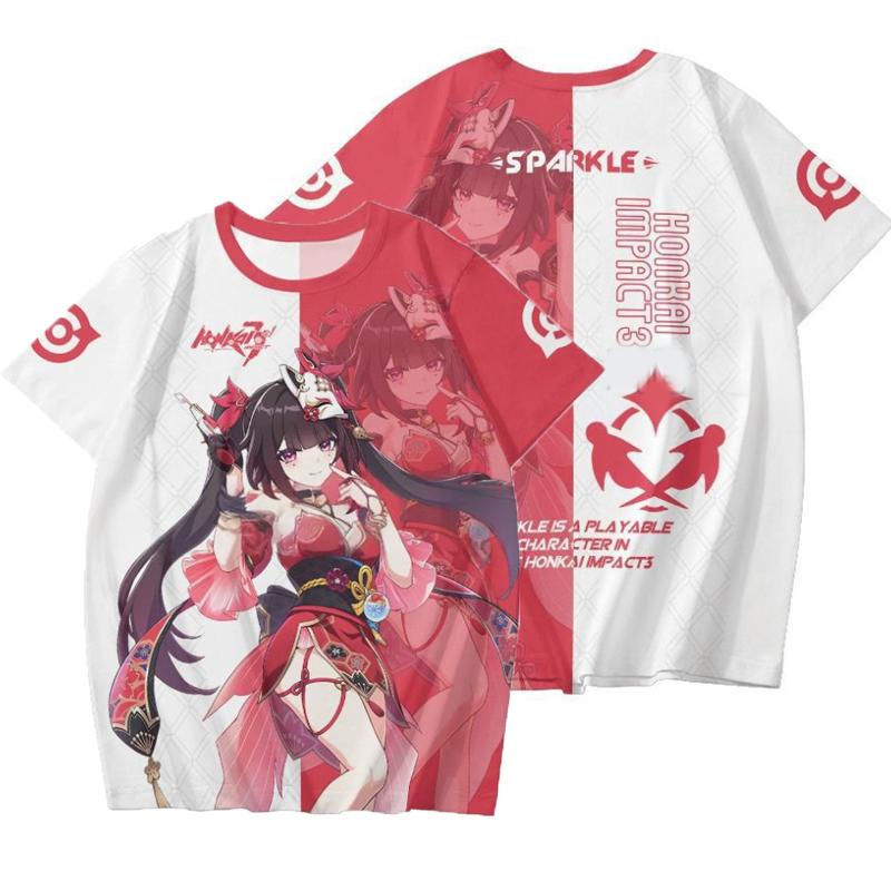 Theresa Honkai Impact 3 Role Playing T-Shirt 3D Kiana Kaslana Print Kid Anime Tee Summer Men Women Harajuku Short Sleeve Y2k Top