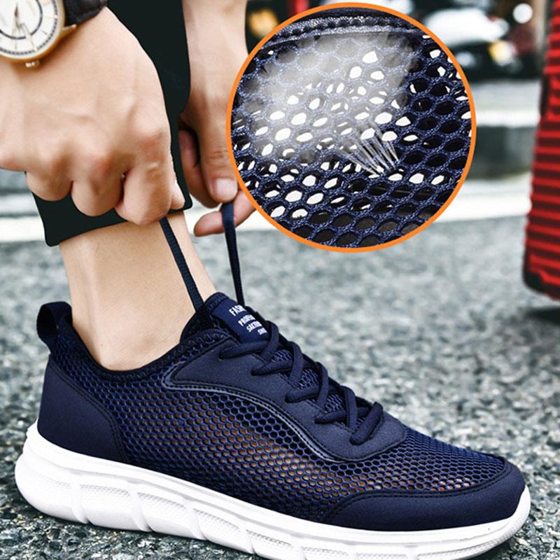 Outdoor Breathable Mesh Black Running Shoes Athletic Jogging Tennis Shoes Men Casual Sport Shoes Light Sneakers for Men