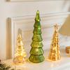 Glitter Christmas Tree Table Lamp LED Light-Up Decoration with Star Topper Festive Centerpiece for Home & Office Decor