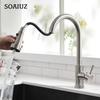 Tapware Removable Hot Sink Kitchen Flexible Faucet with Pull Down Sprayer Mixer Black Korea Type Gourmet Single Lever Stream