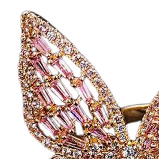 Женское кольцо в форме бабочки со стразами, регулируемое открывающееся кольцо для банкета, вечеринки, свадьбы, ювелирные изделия