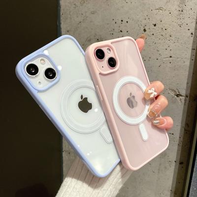 Оригинальный магнитный чехол для беспроводной зарядки Magsafe для Iphone 14 13 12 11 Pro Max X Xr 7 8 Plus Se2, прозрачный акриловый чехол-бампер