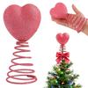 Love Heart Christmas Tree Topper Decoration Reusable 3D Spring Glitter Heart Xmas Tree Top Ornament Winter Holiday Party Supplies