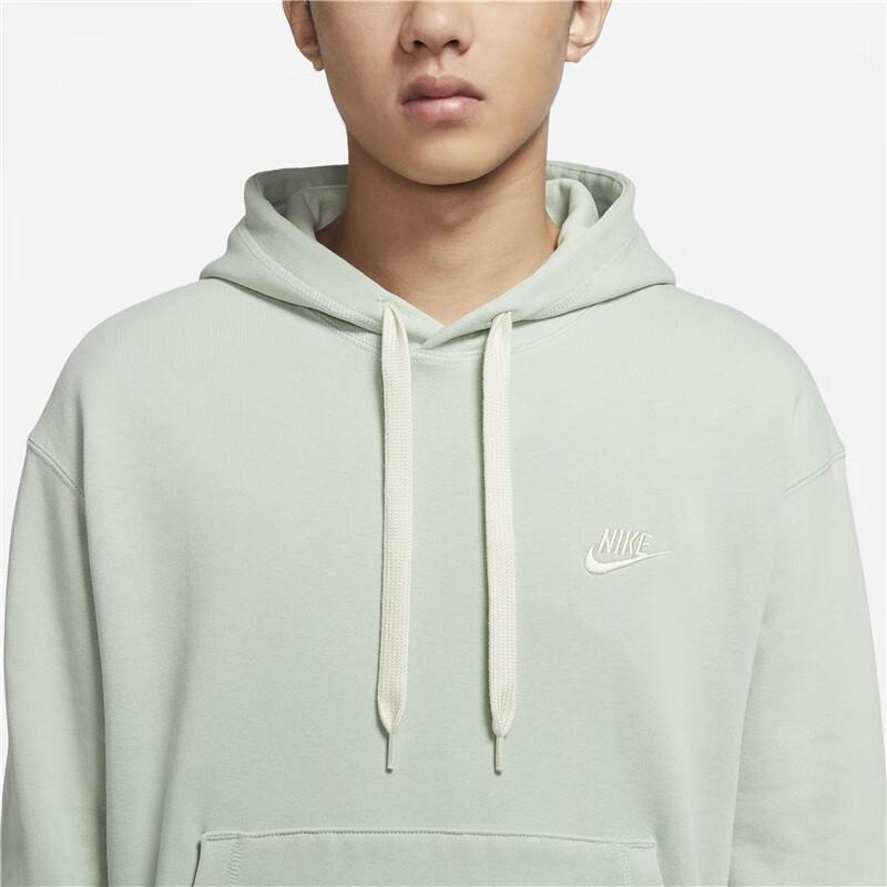 Nike Мужская толстовка с капюшоном из французского терри с вышитым логотипом, зеленая DA0024-017