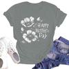 Women's Casual Fashion Street Slim Short Sleeve Mother's Day Printed T-Shirt Top