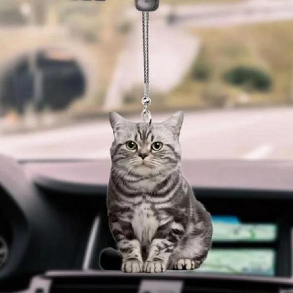 2D милый кот щенок автомобиль подвесной каменный котенок собака имитация модели креативный декор интерьера автомобиля животное акриловый кулон детская игрушка в подарок