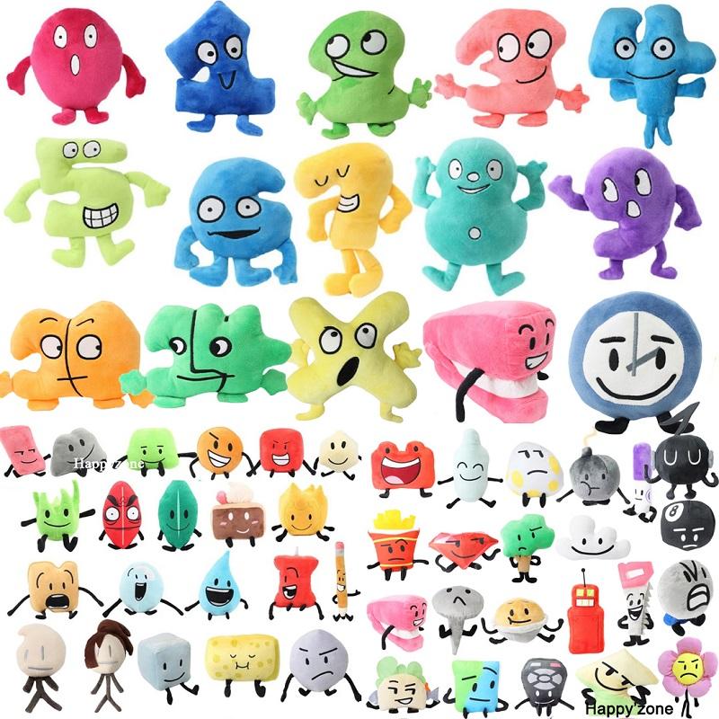 Новое поступление BFDI Битва за Остров Мечты Плюшевая Игрушка 70 Набитая Кукла Мягкое Животное X Номер Блинц Блок Маркер Степлер Картофель Фри