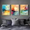 Красочные абстрактные настенные рисунки Желтый Розовый Синий Мечта Лист Картина Маслом Холст Настенные Панно для Декора Комнаты Акварельные Художественные Работы