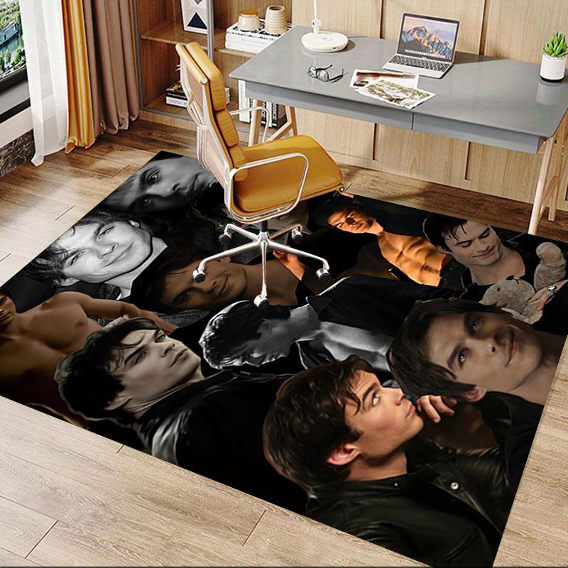 Dark Handsome Collage Carpet For Playroom Bedroom Living Room Sofa Home Decorkids Game Area Rug Nonslip Floor Mat
