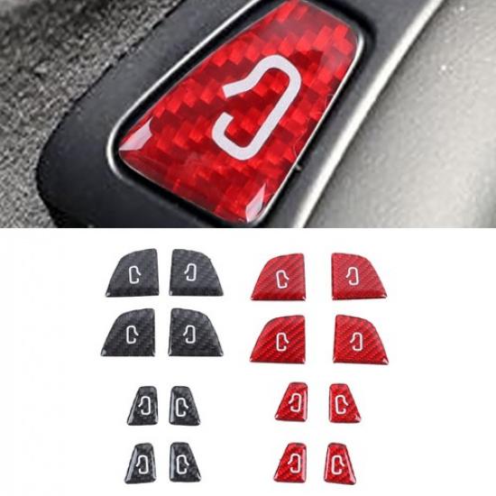 Carbon Fiber Interior Door Lock Switch Cover For Tesla Model 3 Y 2018-2025