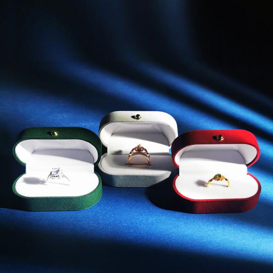 Коробка-держатель для колец с крышкой, защитная легкая флокированная коробка для ювелирных изделий, свадебные сувениры