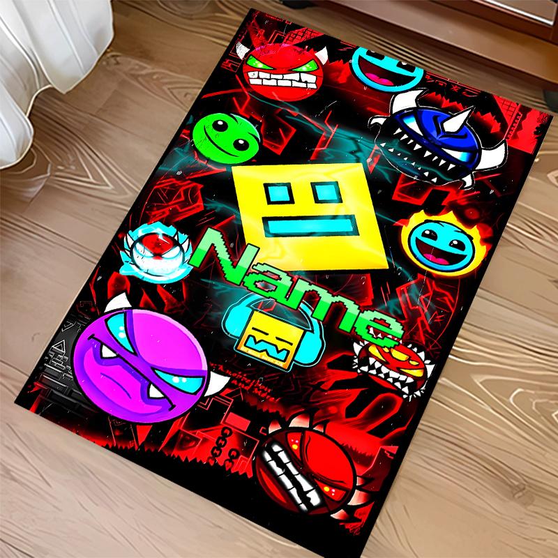 Custom personalization Geometry Dash Print Area Rug - Soft, Washable Non-Slip Indoor Mat,Living Room,Home&Office Decorative Rug